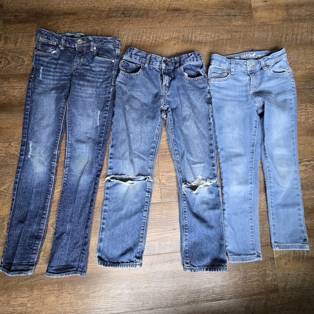 Girls Jeans Bundle Size 7 Levis Cat & Jack Children's Place